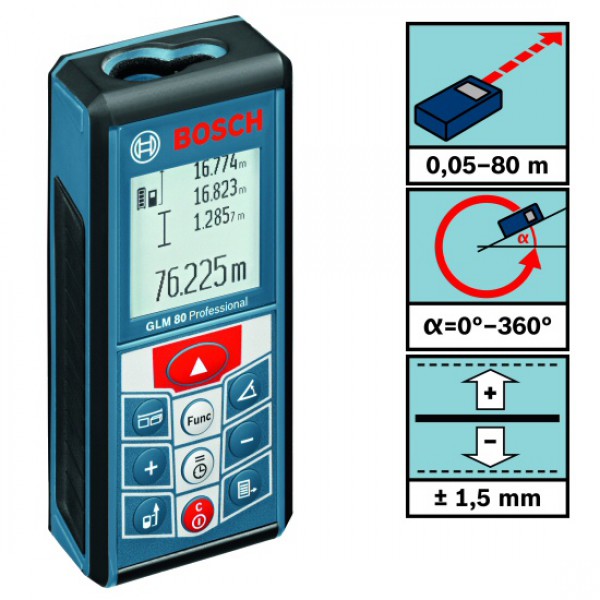 Máy đo khoảng cách laser Bosch GLM80